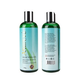 Organic Aloe Vera Gel with 100% Pure Aloe from Freshly Cut Aloe - Skin and Hair Care - No Sticky Residue - Large 300 ML