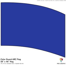 Pro-Graphx PRACTICE FLAG Color Guard Flag For Marching Band Color Guard Flag Pole, Curved Rectangle Indoor Winter Competition, Colorguard Performance ARC Flag, Polyester Silk - (BLUE)