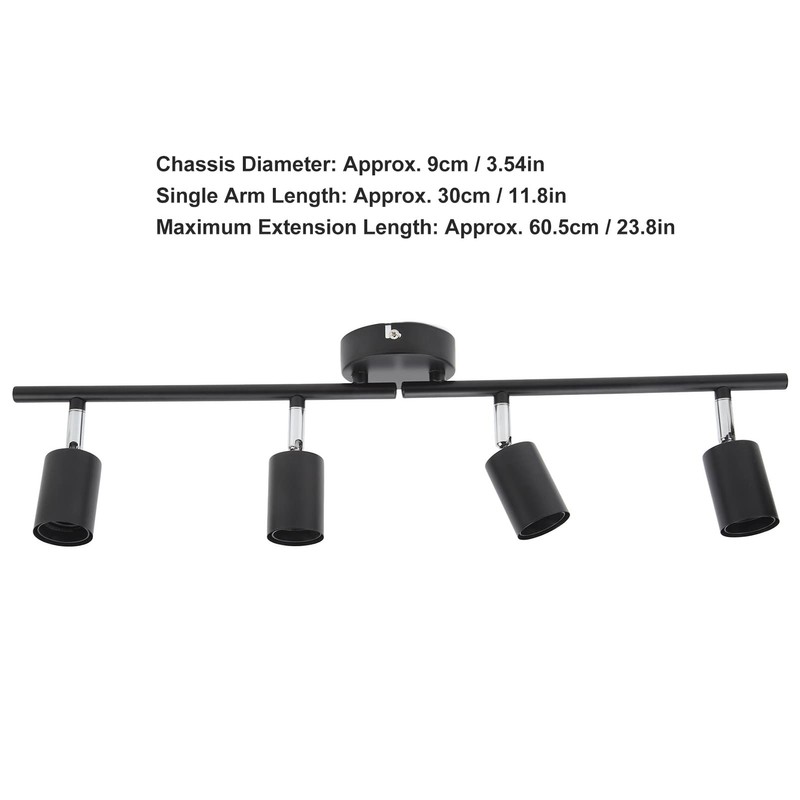 4 Light LED Track Lighting, 60W Adjustable LED Track Lighting