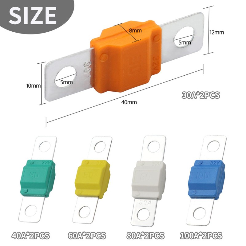 Midi Fuses, 30A to 100A High Current Link Fuses -