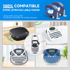 Label Orison Compatible with Dymo LT Refills Label Tape 91331 Black on White for Dymo Letratag Label Maker LT-100H LT-100T LT-110T 2000 XR QX 50, 1/ 2inch x 13Feet, 5PK