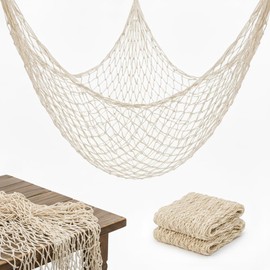 Sukh Fish Net Decorations 1.5x2m - Fish Net Decorations Decorative Netting Nautical Fishnet Table Runner Nets Netting Fishnet Ocean Party Decor Decoration Decorative Fishing Rope