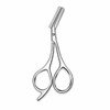 Eyebrow Scissors with Built-In Comb for Precision Trimming – Stainless