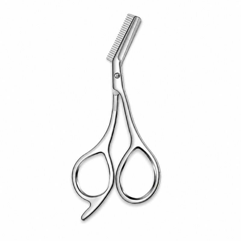 Eyebrow Scissors with Built-In Comb for Precision Trimming – Stainless