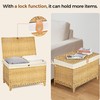 Honjourai Wicker Storage Basket with Lid,Rattan Shelf Basket with Removable