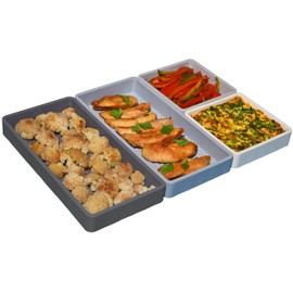 Sandunes Silicone Sheet Pan Dividers for Cooking & Meal Prep - Nonstick Bakeware Sets - 4 Silicone Baking Sheet Dividers for Oven, Air-fryer, Microwave & Dishwasher-Safe