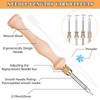 Punch Neddle Kit with Storage Box,Adjustable Punch Needle Tool with1.6mm/2mm/2.5mm/3.5mm/5mm