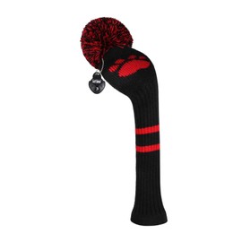Scott Edward 1PCS Fairway Knitted Golf Club Cover Head Cover with a Pom Pom Fits Well Fairway Wood Club with Rotating Number Tags for Male/Female Golfers (Footprint)
