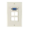 VGA and 4-Port Keystone Wall Plate, Light Almond