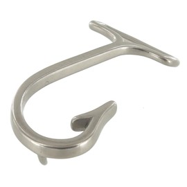 B7804 Fish Hook Buckle, Nickel Matte, Solid Brass-LL, 1-1/2"