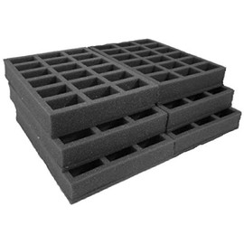 Navara Figure Case Tray Set to carry 108 troops on 25-35mm bases. 108 compartments 35mm deep, each 52mm x 35mm. Half size trays for added flexibility