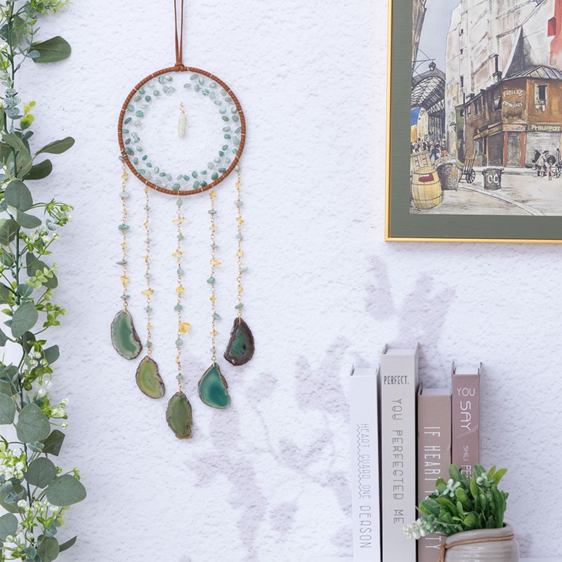 Crystals Dream Catchers,Natural Gem Agate Wall Hangings for Windows Garden