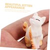 WOONEKY 4pcs Miniature Cat Figurines Decorative Resin Kitten Figures for