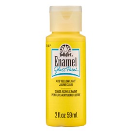 FolkArt Enamel Glass & Ceramic Paint in Assorted Colors (2 oz), 4118, Yellow Light