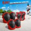 Lafefe 6PCS Red Kids Protective Gear Set Knee Elbow Wrist