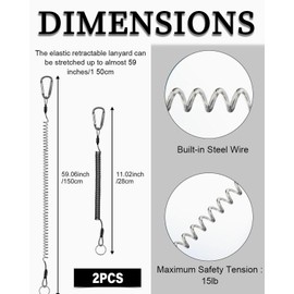 LOZTBUE 2 Pack Black Screw Key Chain Keychain with Iron Clasp Screw Cap Quick Rebound Lightweight and Compact for Outdoor Sports