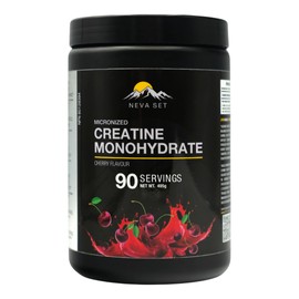 NevaSet Creatine Monohydrate, 3-Month Supply of 5000mg Cherry Flavor Neva Set Creatine Monohydrate! Creatine supplement for muscle growth, increased strength, enhanced energy output, improved athletic performance, 495g/90 servings.