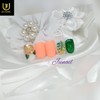 Handmade nail tips when the camellia blooms - Short Almond