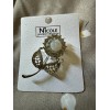 Nicole Rose Petal W/White Rhinestones Silver Plated Brooch