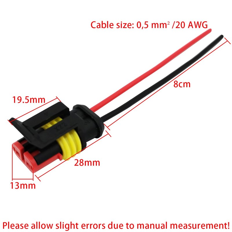 Car Wire Connector, CESFONJER 2 Pin x 10 Kit Waterproof