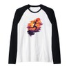 Torch Bearer Running Against Sunset Raglan Baseball Tee