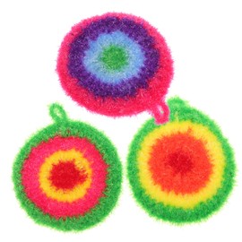 CHILDWEET 3pcs Cute Dish Scrubber Non-Scratch Kitchen Cleaning Cloths Quick-Drying and Dishwashing Pads for Effortless Cleaning Home and Kitchen