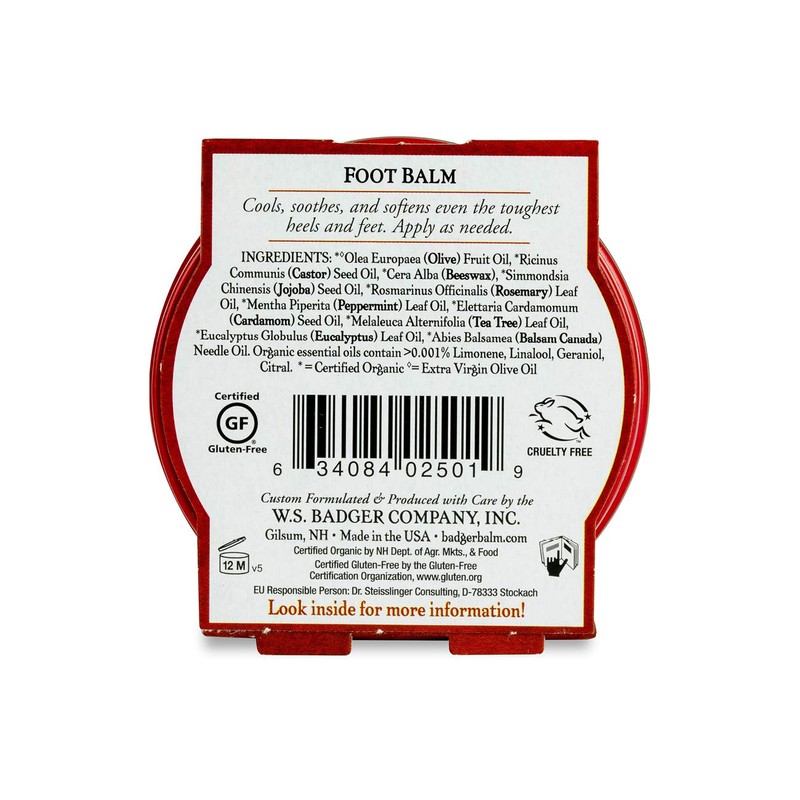 Badger Foot Balm (Peppermint & Tea Tree) [0.75 Ounce Tin]
