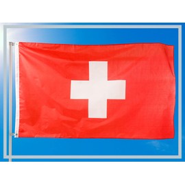 Aricona Switzerland Flag 90 x 150 cm, Swiss National Flag with Brass Eyelets, Weatherproof Flag for Flagpole, 100% Polyester