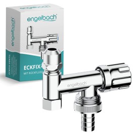 Engelbach® Universal Eckfix Device Additional Valve with Backflow Preventer - Easy Installation on Existing Angle Valves - Additional Valve Made of Chrome-Plated Brass