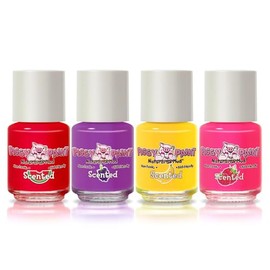 Piggy Paint - Esmalte de uñas no tóxico para niñas, juego de 4 esmaltes, Scented Silly Unicorns