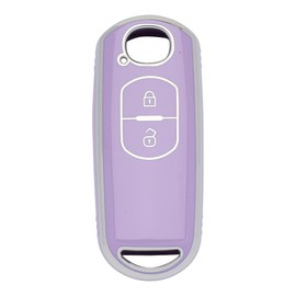 [Kinotaka] Mazda Car TPU Smart Key Case 2 Buttons Fit Key Cover for Mazda 2 CX5 CX3 CX7 CX8 CX9 RX8 New Demio (DEMIO) Designed Specifically for Atenza Biante Advanced (Purple), purple