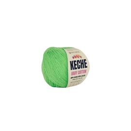 Keche Cotton Yarn, 60% Cotton 40% Acrylic Yarn, Soft Cotton Yarn for Crochet and Knitting, Amigurumi Yarn 1 Skein/Ball 1.76 Oz (50g) / 180 Yrds (165m) - Green