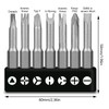 GIONAR 7 Pieces Special Shaped Screwdriver Bit Set 50mm U