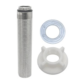 1set Stainless Steel Faucet Fittings Faucet Lock Nut Extension Kit,Faucet Tap Extension Threaded Pipe,With Plastic Nut And Washer,Fit For G 1/2in Faucet,Length 100mm/4.0in