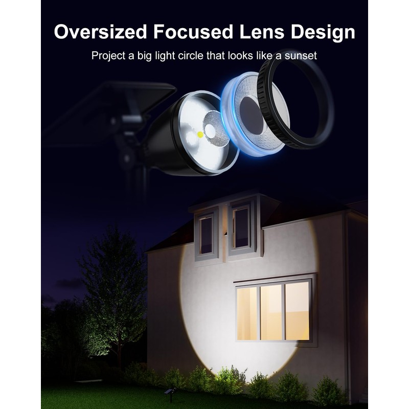 Solar Powered Sunset Spotlight Outdoor Waterproof Spot LED Accent Landscape