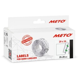 Meto 29 x 28 mm 3 Line White Removable Labels for METO, Contact, Sato, Avery, Tovel, Samark etc
