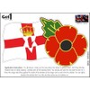 Poppy Day Car Window Sticker with Poppy and Ulster Flag
