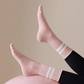 Non-slip Long Socks for Pilates, Yoga & Home Workouts Long White 10ea