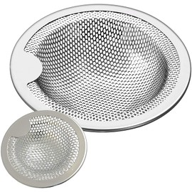 Zthluyc Punching Garbage Catcher, Bath, Stainless Steel, Washbasin Punching Garbage Catcher, L and S, Set of 2 (Applicable Drain Diameter: 3.3 - 1.9 inches (8 - 10 cm), 1.4 - 1.9 inches (3.5 - 4.8 cm)
