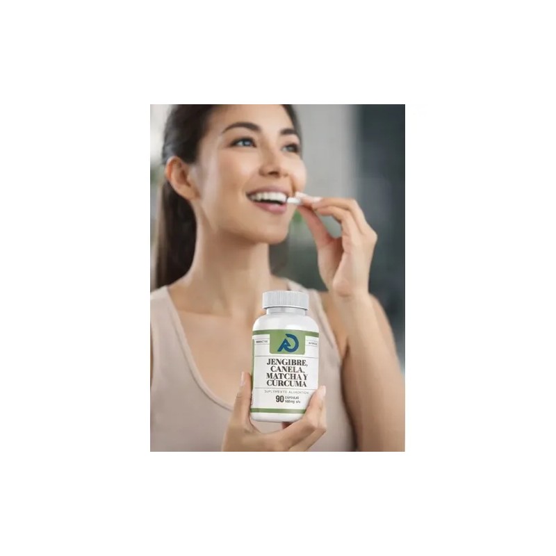 Te Verde, Jengibre, Matcha, Curcuma Suplemento 90 Capsulas