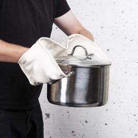 HouseGads Heat Resistant Double Oven Gloves | Double Oven Mitt Pot Holder | Cooking Oven Glove Mitts For Home Kitchen Baking | Heavy Duty Cooking Potholder (18W X 84L CM)