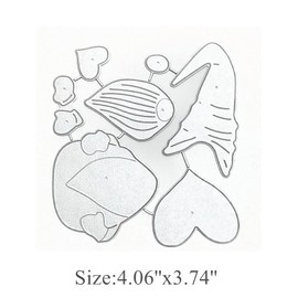 hinana Love Heart Gnomes Metal Die Cuts, Cute Cheerful Christmas Santa Cutting Dies Cut Stencils for DIY ScrapbooKing Photo Decorative Embossing Paper Dies for ScrapbooKing Card MaKing