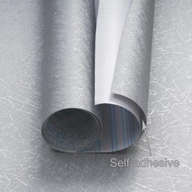 Safiyya 17.3 inch X 78.7 inch Peel and Stick Wallpaper Silver Grey Silk Wallpaper Textured Removable Wallpaper Embossed Self Adhesive Contact Paper for Walls Vinyl Rolls