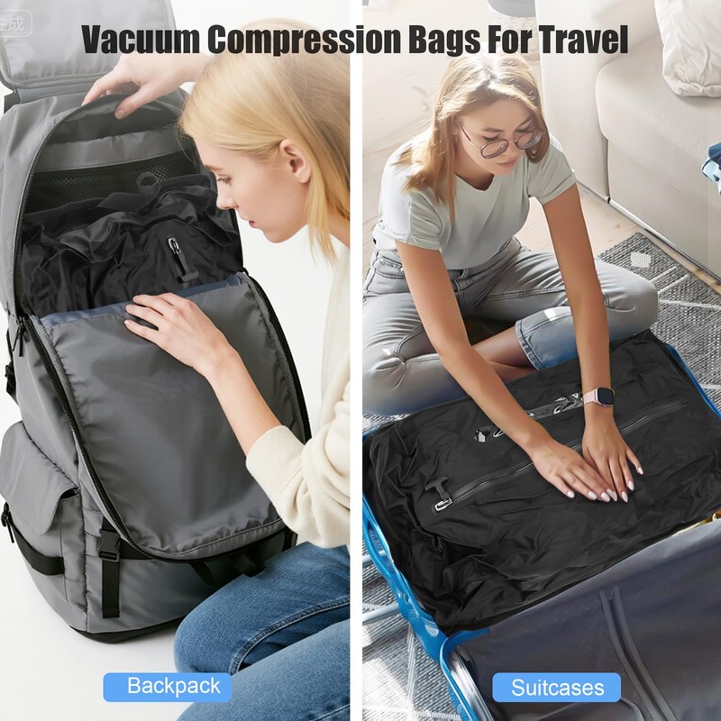4PCS Vacuum Bags for Travel with Pump, 33L Large Reusable