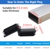 BOPOREAE 4 Pack 1"x 2" Rectangular Tube End Cap Plastic