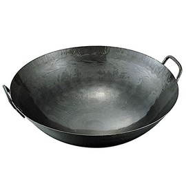 Kanda 001013 Kanda Iron Wok, 13.0 inches (33 cm), Plate Thickness: 0.05 inches (1.2 mm), Made in Japan, 2 Hands, Chinese, Commercial Use