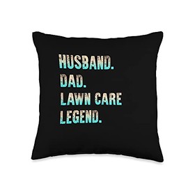 Lawn Mower Husband Dad Lawn Care Legend Gardening Father Throw Pillow