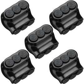 Kanayu 5 Pcs Black Insulated Multi Cable Connector, 3 Ports Electric Wire Connectors and Soldering Lugs, Single Side Entry Cable Splicers, with Oxide Inhibitor (2-14 Wire Range,1.98" x 1.30")