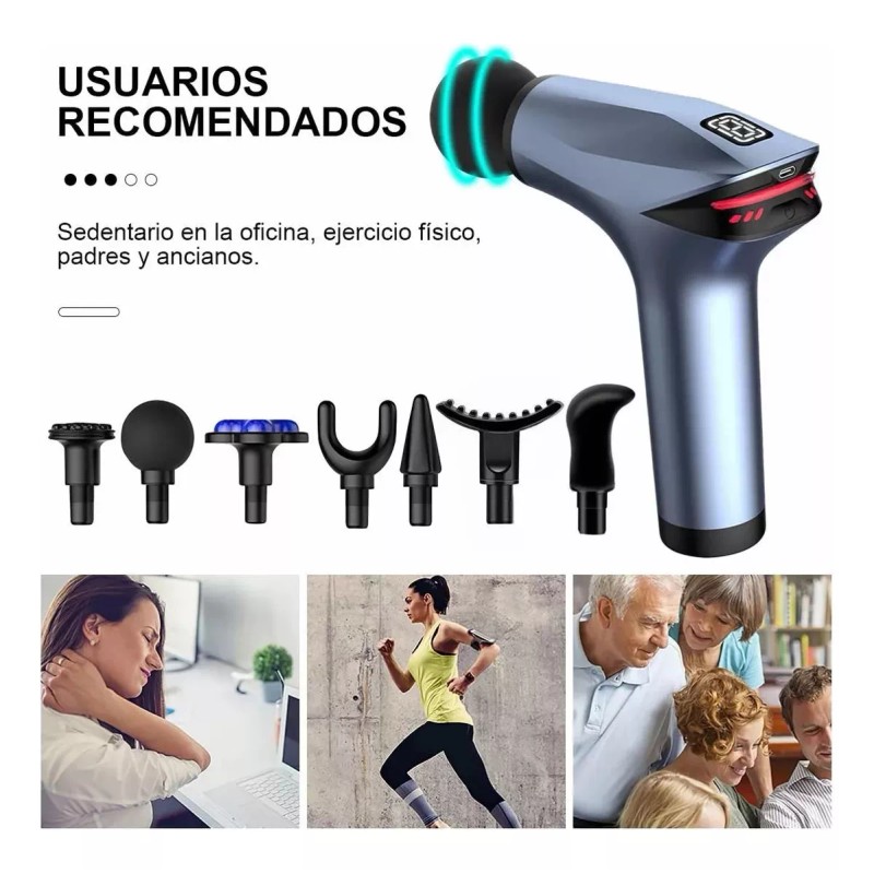 Monstyle Monstyle Pistola Masajeadora All Body 8 Velocidades Gris 110V/220V