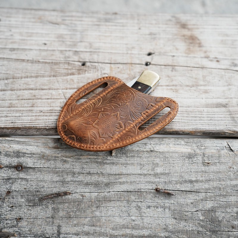 Folding Knife Sheath Pocket for 4" -5 inch Knives,Leather Knife